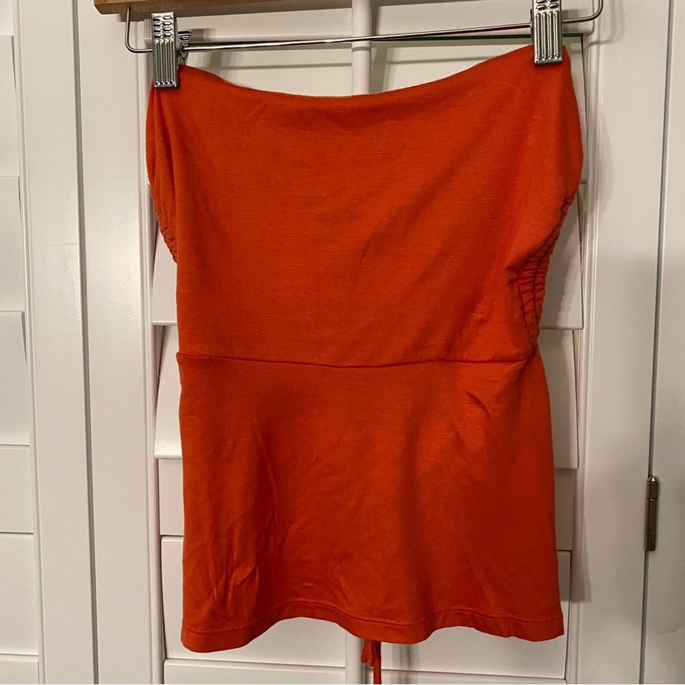 Intimately Free People Bright Orange Tie Backless Top NWOT
